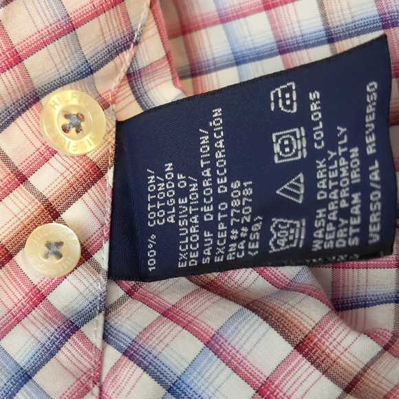 Tommy Hilfiger Button Up Short Sleeve 80's 2 Cotton Plaid Size XXL - Picture 12 of 15